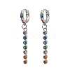 Brass Pave Cubic Zirconia Hoop Dangle Earrings KK-CBAD9DF-02P-B-2