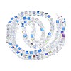 Electroplate Transparent Glass Beads Strands EGLA-N002-17A-B01-2
