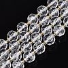 Ombre Effect Dyed Transparent Crackle Glass Beads Strands GLAA-Q111-10MM-08-2