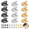 WADORN 12 Sets 3 Colors Zinc Alloy Double D Ring Clasps FIND-WR0010-83-1