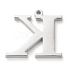 Tarnish Resistant 304 Stainless Steel Letter Pendant Rhinestone Settings X-STAS-J028-01K-2