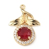 Brass with K9 Glass & Rhinestone Pendants KK-C024-09KCG-02-1