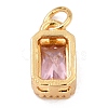 Real 18K Gold Plated Brass Inlaid Cubic Zirconia Charms ZIRC-L100-075G-4