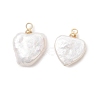 Natural Baroque Pearl Keshi Pearl Pendants PALLOY-JF04777-02-1