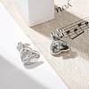 Rack Plating Brass Micro Pave Clear Cubic Zirconia Stud Earrings EJEW-K299-01P-X-3