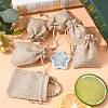 Polyester Imitation Burlap Packing Pouches Drawstring Bags X-ABAG-R005-9x7-01-6