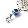 Tibetan Style Alloy Flat Round Net/Web & Feather Pendants HJEW-JM00543-01-4