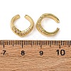 Brass Micro Pave Clear Cubic Zirconia C-Shaped Cuff Earrings EJEW-D328-09G-03-5