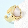 Brass Micro Pave Cubic Zirconia Open Cuff Rings CU-CBA4898-08G-10-3