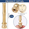 1Pc Golden Tone Brass Wax Seal Stamp Heads with Bamboo Stick Shaped Handles STAM-CP0001-05V-2