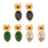 304 Stainless Steel Rhinestone Stud Earrings for Women EJEW-M068-03G-2