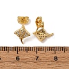 Brass Micro Pave Clear Cubic Zirconia Stud Earrings EJEW-D328-04G-01-5
