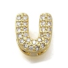 Brass Micro Pave Cubic Zirconia Letter Multi-Strand Links KK-D295-32G-21-1