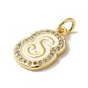 Brass Micro Pave Cubic Zirconia Pendants KK-K354-02G-S-2