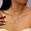 Mom Daughter Family Heart Alloy Pendant Necklaces FS-WG2DA38-02-2