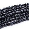 Natural Snowflake Obsidian Round Bead Strands G-J303-09-12mm-1