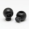 1-Hole Dyed Iron Spring Loaded Eco-Friendly Plastic Round Buckle Cord Toggle Lock Beans Stoppers for Sportwear Luggage Backpack Straps FIND-E004-60B-19mm-1