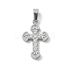304 Stainless Steel Micro Pave Cubic Zirconia Pendants LS-STAS-Z107-08P-10-1