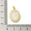 Brass Pave Natural White Shell Pendants KK-D095-04A-G-3