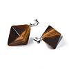 Natural Tiger Eye Pendants G-N326-107D-3