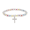 4Pcs 4 Color Glass & Synthetic Hematite Round Beaded Stretch Bracelets Set BJEW-JB08944-4