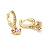 Rack Plating Brass Micro Pave Cubic Zirconia Huggie Hoop Earrings EJEW-F278-19-G-3