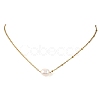 Natural Pearl Rice Pendant 304 Stainless Steel Satellite Chain Necklaces for Women NJEW-JN06149-01-4