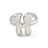 Brass Letter Open Cuff Rings for Women RJEW-G313-01H-P-2