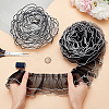 PandaHall Elite 2Pcs 2 Colors 2-Layer Polyester Pleated Lace Trim Ribbon OCOR-PH0002-78-3