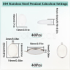 DIY Blank Oval Dome Pendant Making Kit DIY-SC0023-04-2