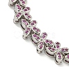 Rack Plating Brass Pave Cubic Zirconia Butterfly Link Bracelets for Women BJEW-B110-05P-02-2