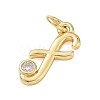 Brass Micro Pave Clear Cubic Zirconia Charms KK-D289-66G-F-2