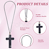 Polymer Clay Rhinestone Cross Pendant Alloy Chain Necklaces NJEW-CN0001-16A-6