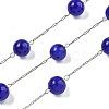 304 Stainless Steel with Glass Cat Eye Link Chains CHS-G038-08P-07-1