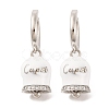 Bell Brass & Enamel Hoop Earrings for Women EJEW-U015-25P-C-1