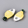 Hand Painted Fish Shaped Porcelain Beads PORC-N013-06J-2