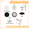 2 colors 20 sets Cloth Covered Alloy Buttons BUTT-PH0001-39-2