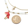 2Pcs 2 Style Alloy Enamel Mushroom Pendant Necklaces Set NJEW-JN04095-5