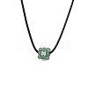 Natural Mixed Stone & Glass Seed Beads Cluster Flower Pendant Necklaces NJEW-MZ00095-3