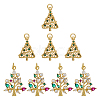 8Pcs 2 Styles Brass with Cubic Zirconia Pendants KK-FH0008-18-1