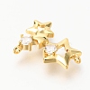Brass Micro Pave Clear Cubic Zirconia Pendant Link ZIRC-O036-23G-3
