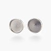 Tarnish Resistant Eco-Friendly 316 Surgical Stainless Steel Stud Earring Settings STAS-F181-01P-12mm-1