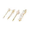Conch/Starfish/Shell Shape Alloy Hair Bobby Pin Sets AJEW-A056-02E-3