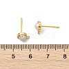 SHEGRACE Brass ABS Imitation Pearl Half Round Stud Earring Findings XGR0101G-118G-3