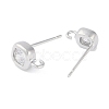 Brass Pave Clear Cubic Zirconia Stud Earring Findings KK-F875-01P-2