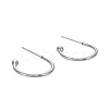 Tarnish Resistant 304 Stainless Steel C-shaped Hoop Circle Ball Stud Earrings STAS-K204-04P-2