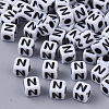 White Opaque Acrylic Beads MACR-R869-02N-1