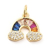 Rack Plating Brass Cubic Zirconia Charm KK-K270-01G-1