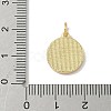 Brass Pave Natural Shell Flat Round with Letter Charms KK-Z115-13G-V-3