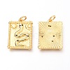 Brass Micro Pave Clear Cubic Zirconia Charms ZIRC-O036-20G-2